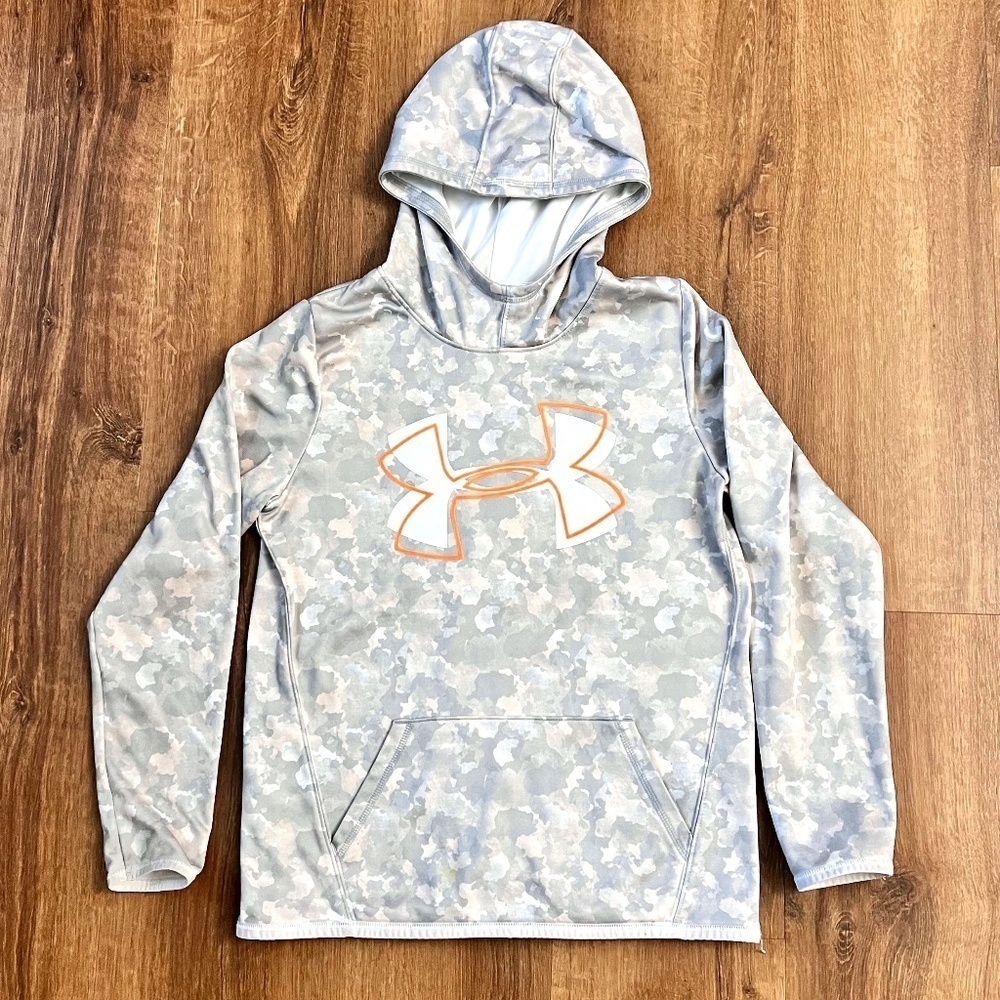Under Armour Pink and Grey Camouflage Hoodie Sz XL
